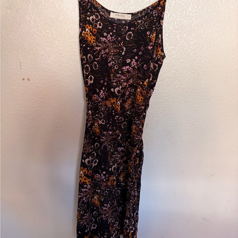 Rokoko Women's Floral Maxi Dress - Black and Orange